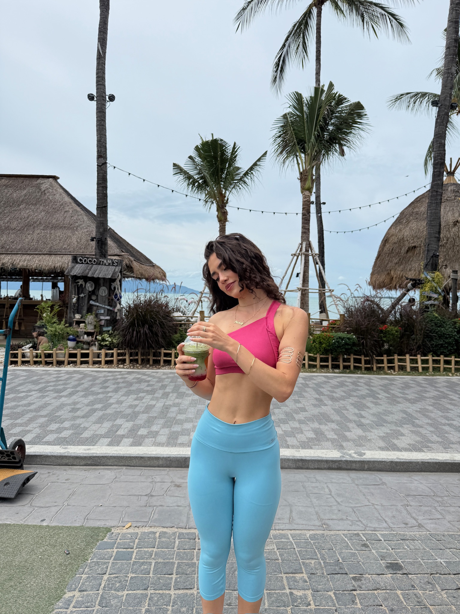 Nathaly in a colourful tropical setting
